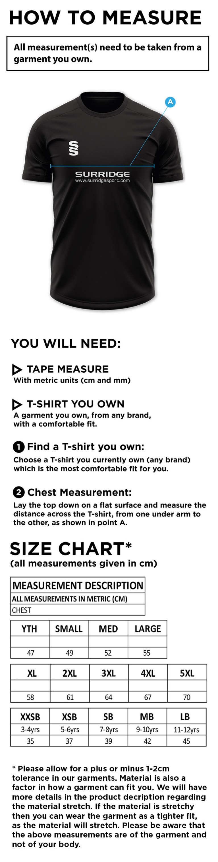 HUDDERSFIELD DRAGONS Youth's DUAL SHIRT - Size Guide